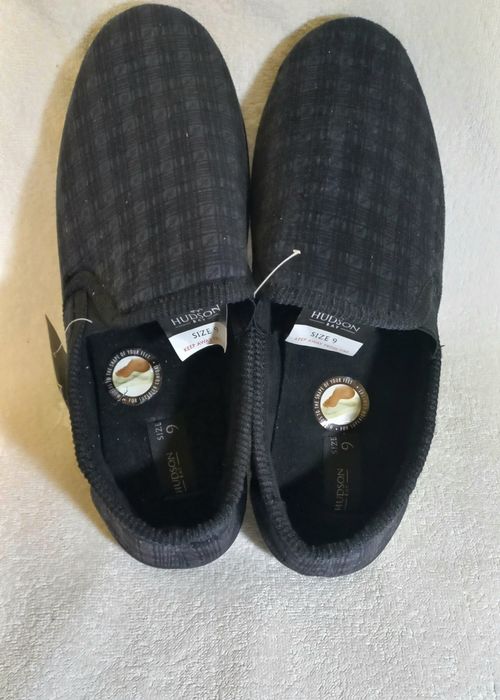 Теплі тапки Hudson 42-43 велюрові домашні капці мокасини чоловічі
