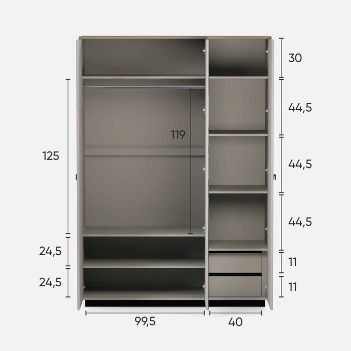 DOMINICA Szafa ryflowana do sypialni