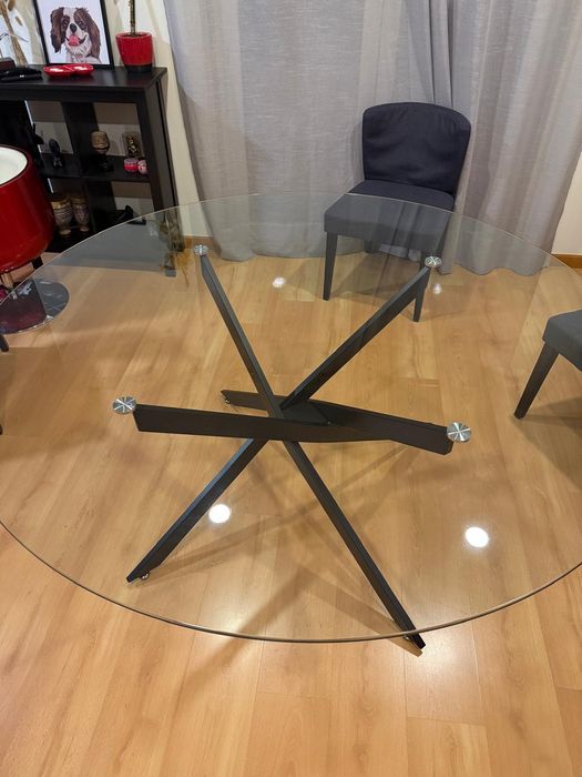 Mesa Vídro Redonda 160cm. NOVA. Vente Unique
