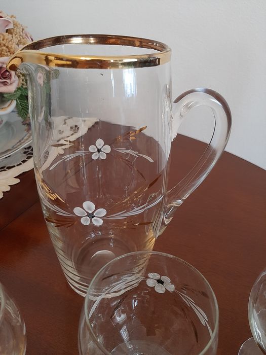 Jarro com 6 copos vintage427807666445363201
