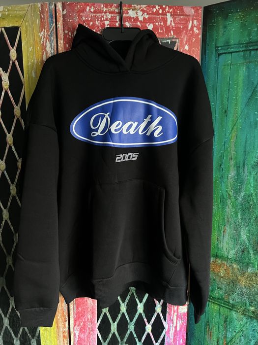 Nowa czarna uniseks bluza z kapturem z nadrukiem Death Black 2005 [M]
