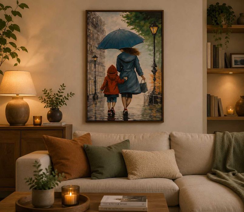 Regresso a casa  Tela a óleo  60*90cm pintura original