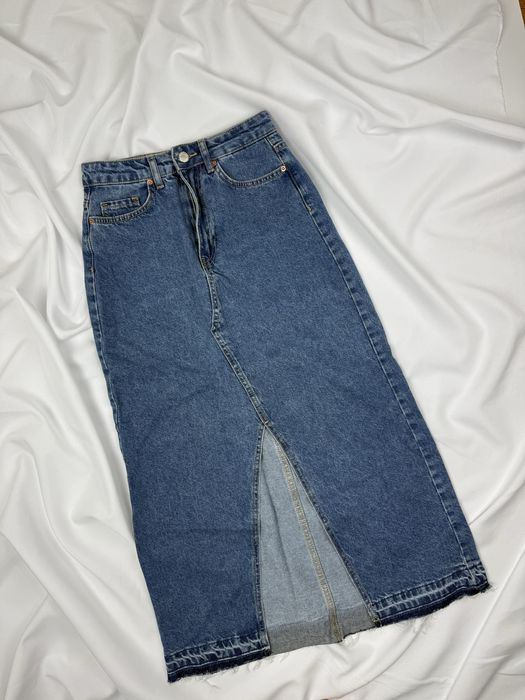 Джинсова юбка максі