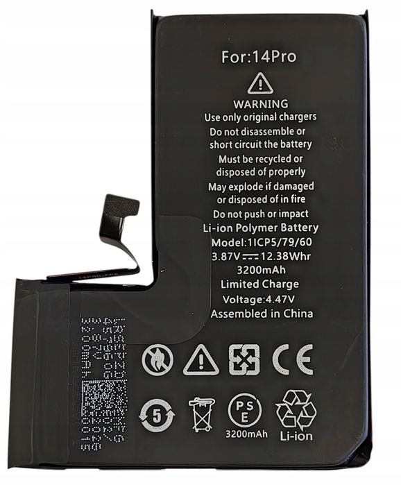 Nowa Bateria Z Ori Bms Do Iphone 14 Pro Brak Komunikatu, Kondycja 100%