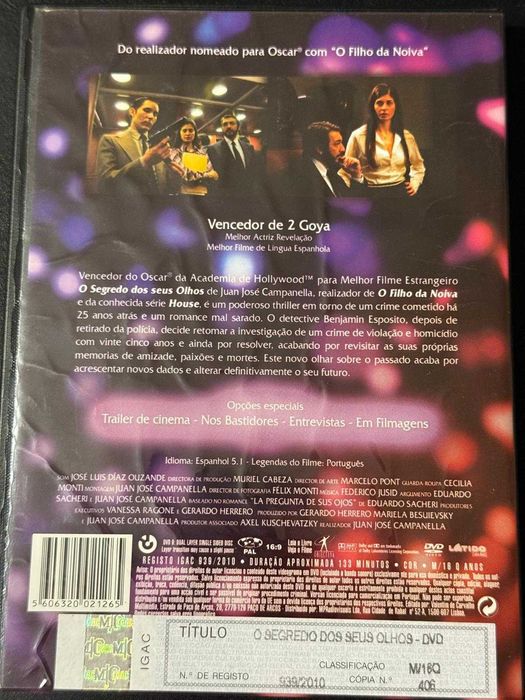 DVD do filme O segredo dos seus olhos