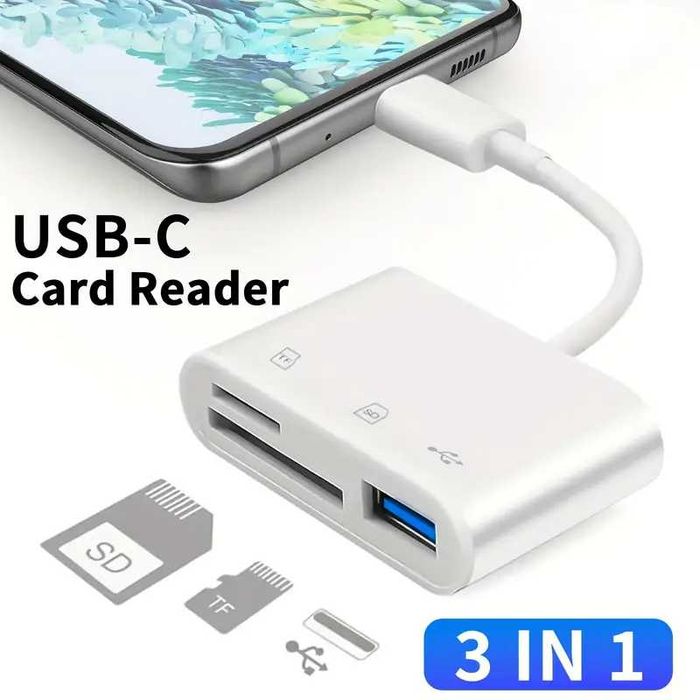 Сardrеаder (кардрідер) Читає карти SD, microSD (TF), флешки з USB-A "папа"