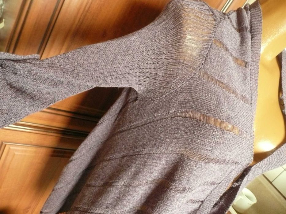 Marks&Spencer dzianinowy ażurowy sweterek NARZUTKA