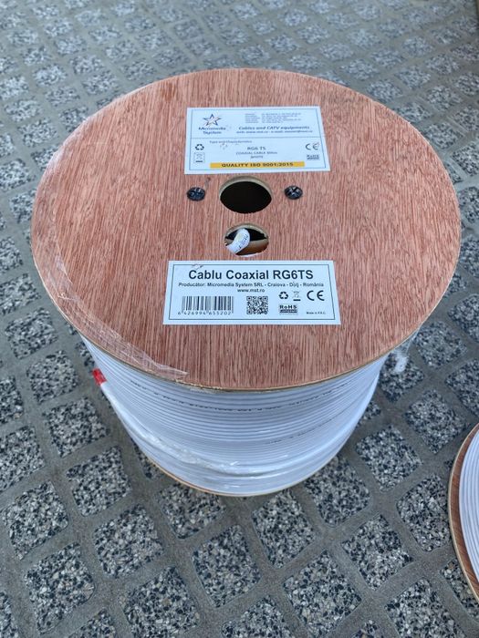 Bobina de Cabo Coaxial RG6 para TV e Antenas – Alta Qualidade (305m)