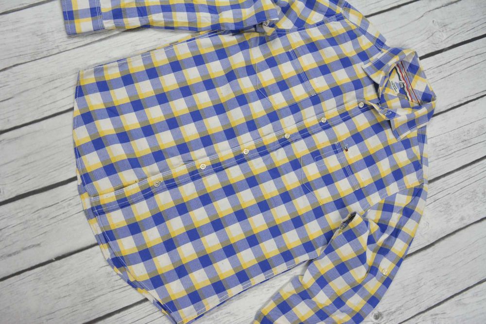 Tommy Hilfiger Custom Fit Męska Koszula Casual Kratka Rozmiar M