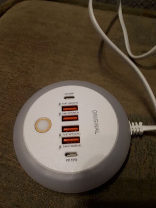 ładowarka telefoniczna z lampką nocną 6 gniazd