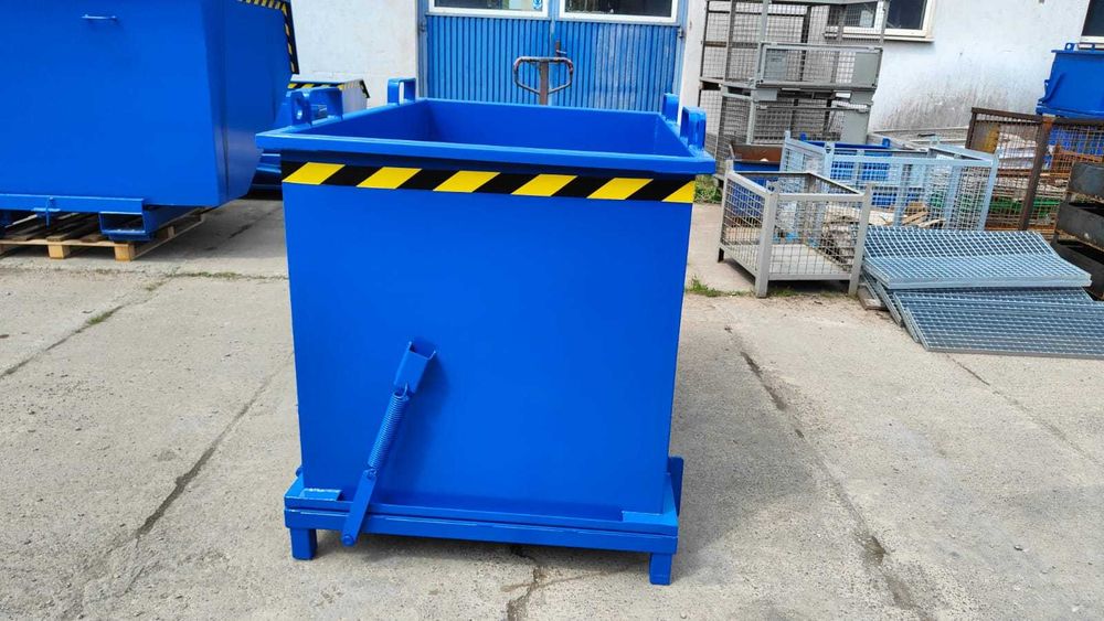 Otwierane dno, kontener metalowy PMDC 1100 L do złomu, drewna