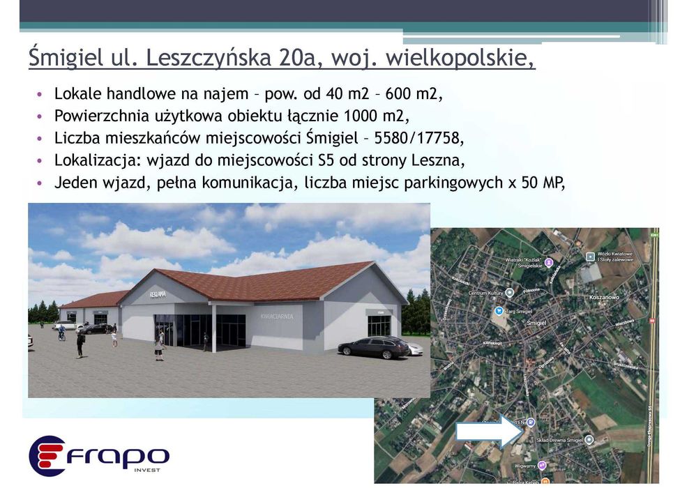 Śmigiel lokal na najem 50 - 200 m2