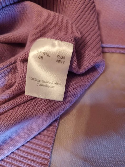 Sweter męski fioletowy duży XL ozdobne szwy na zewnątrz