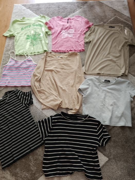 Zestaw dla nastolatki bluzki na lato crop top r.xs,s