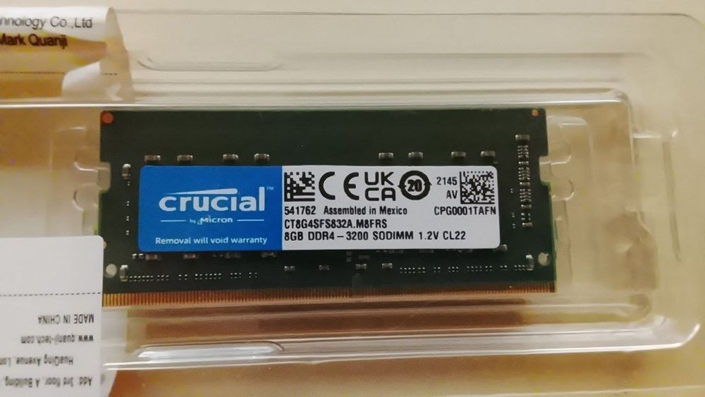 Оперативна пам'ять Crucial 8gb ddr4 - 3200 SODIMM x2