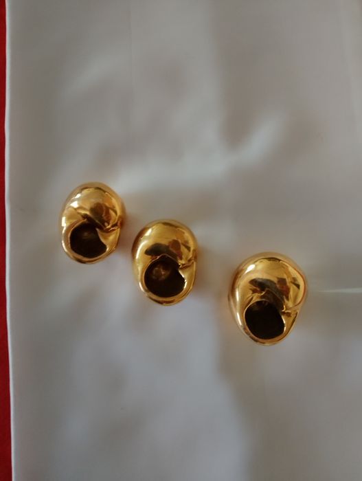 3 conchas de caracol em cerâmica, vintage