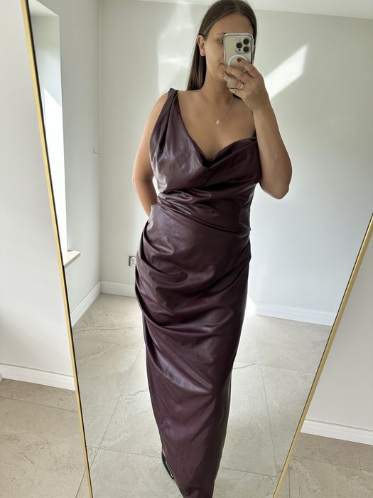 Sukienka z eko skóry ASOS rozmiar 54 wesele ślub Andrzejki