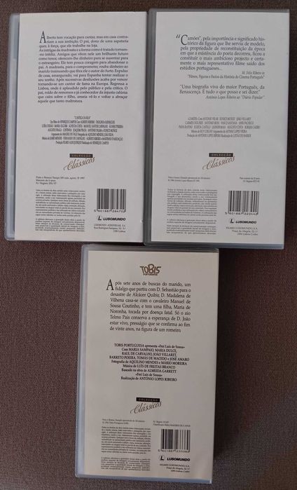 VHS - 3 filmes: "Frei Luís Sousa", Camões" e "Cantiga da rua"