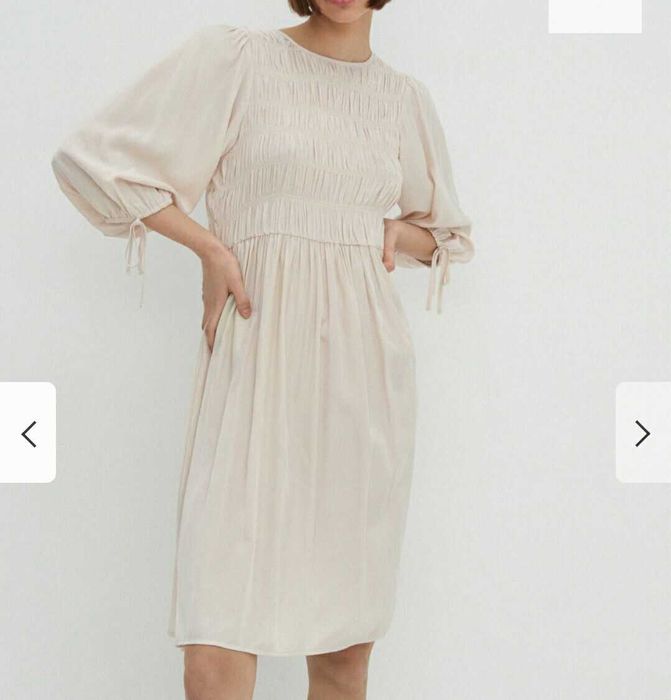 Платье бежевое миди HOUSE BRAND, размер S