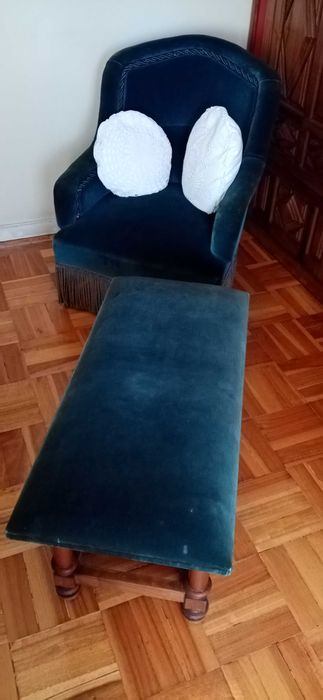 Sofá cadeirão de veludo