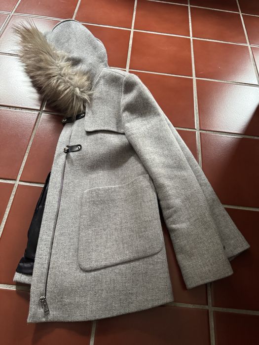 Casacos fazenda com capuz e pelo loja zara