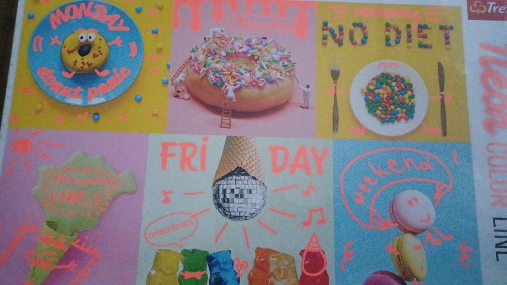 Nowe Puzzle 1000 Neon color line Sweet week