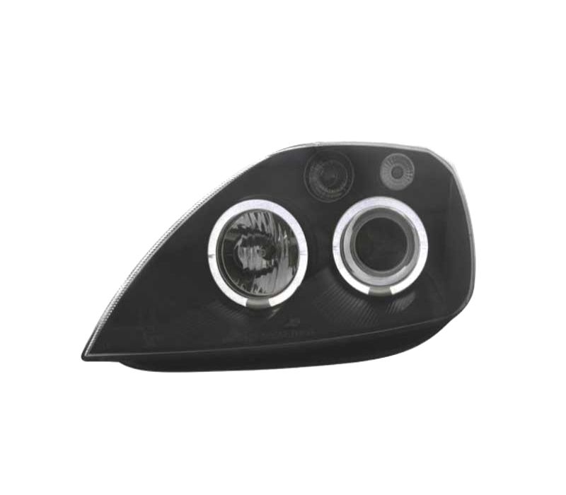 FARÓIS FRONTAIS ANGEL EYES PARA FORD FIESTA MK6 FUNDO PRETO