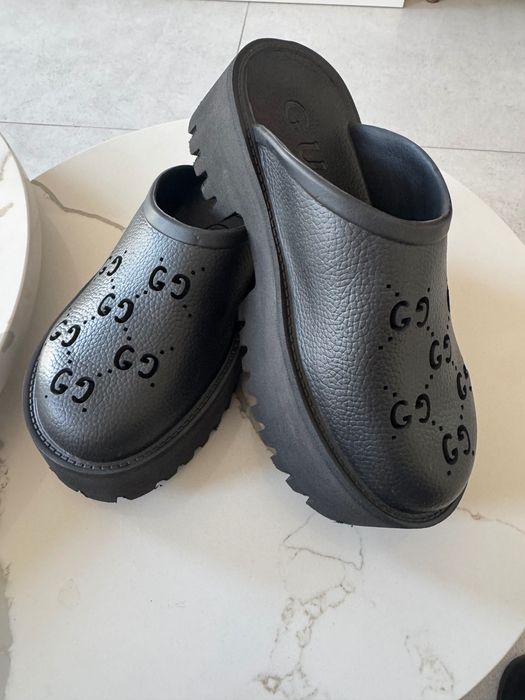 Klapki Gucci nowe czarne 37 guma
