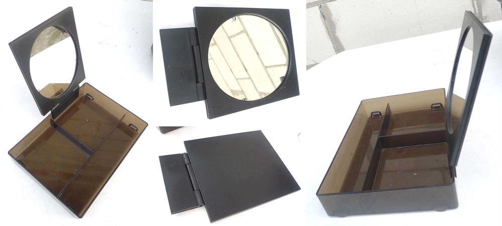 Walizka kuferek kosmetyczka z lustrem 35,5x21x25cm etui organizer