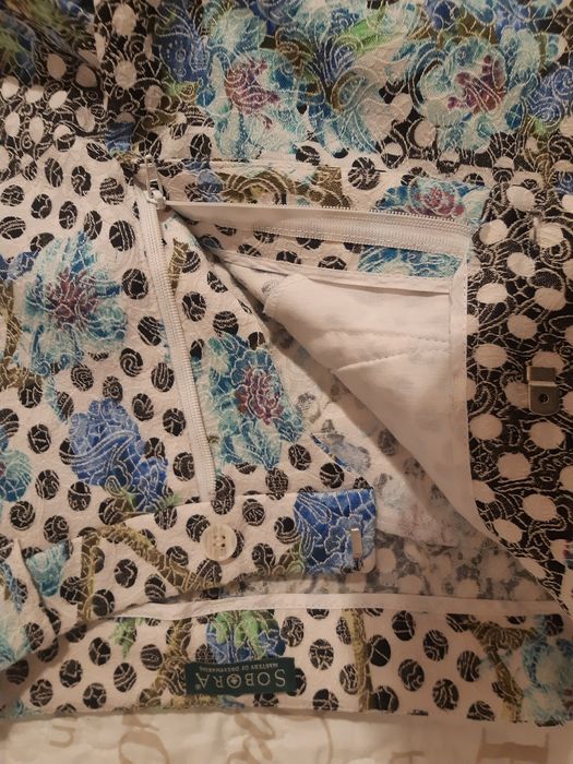 Spodnie Sobora XS kropki kwiaty