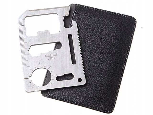 Karta Survival Przeżycia Multitool Stalowa Nierdzewna Portfel 11w1 Gad