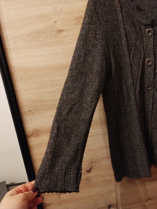 Brązowo-stalowa narzutka r.44