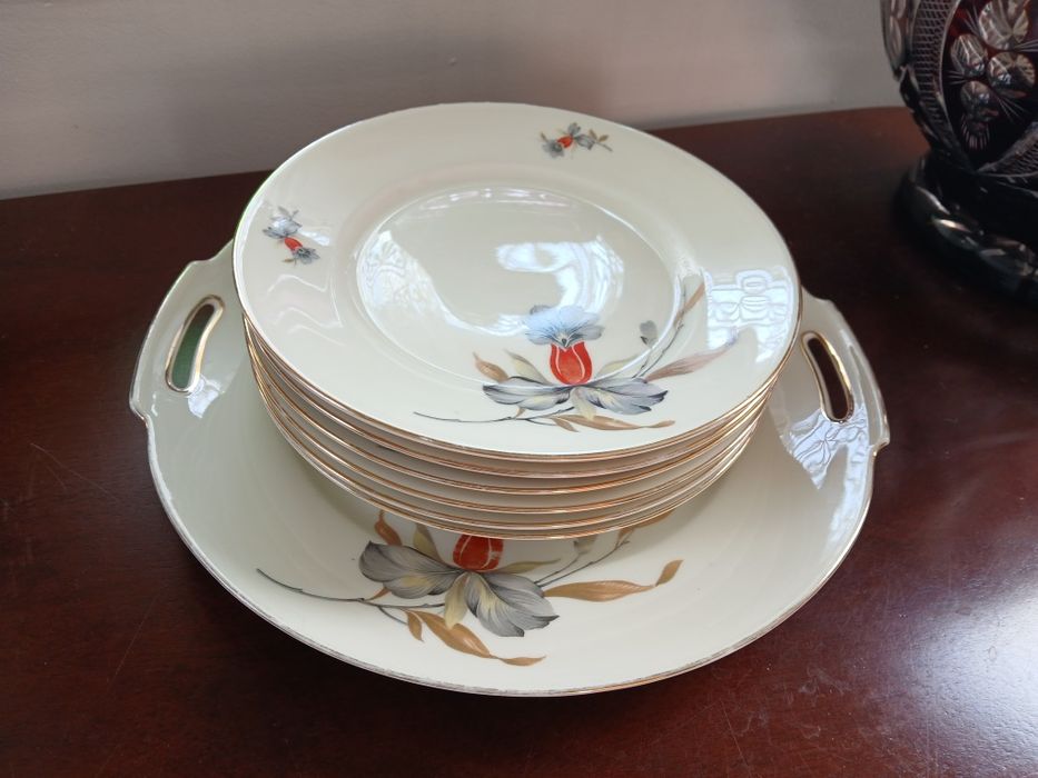 Koenigszelt komplet deserowy 6+1  1930_1945 Karolina Jaworzyna Śląska