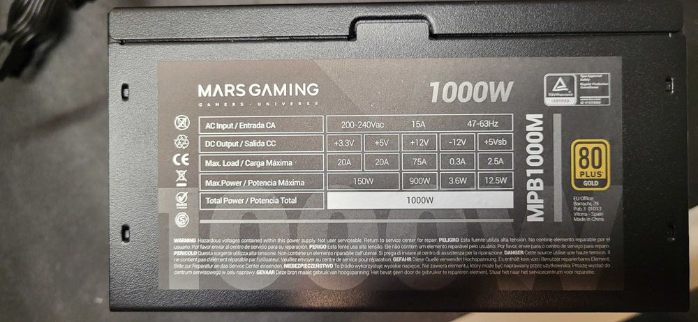 Zasilacz modularny ATX Mars Gaming MPB1000M Gold 1000W