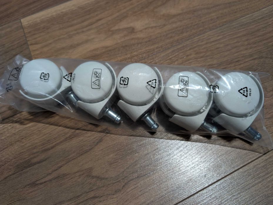 Białe kółka do krzesła obrotowego IKEA - oryginalne