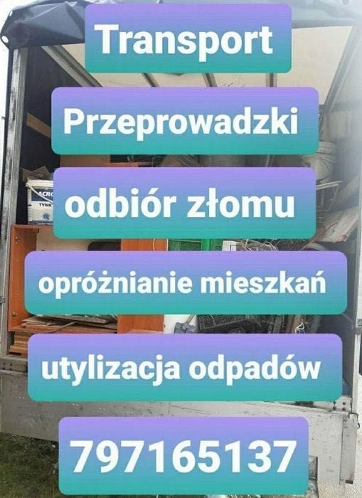 Transport przeprowadzki utylizacja opróżnianie wywóz gruzu złomu bus