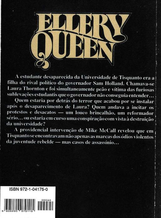 Morte na Universidade, de Ellery Queen