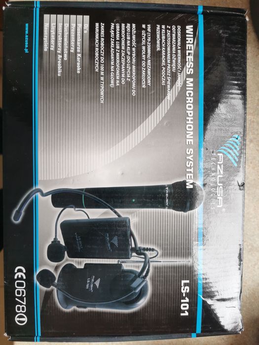 Mikrofon bezprzewodowy Azusa LS-101 + mikrofon zauszny mikro