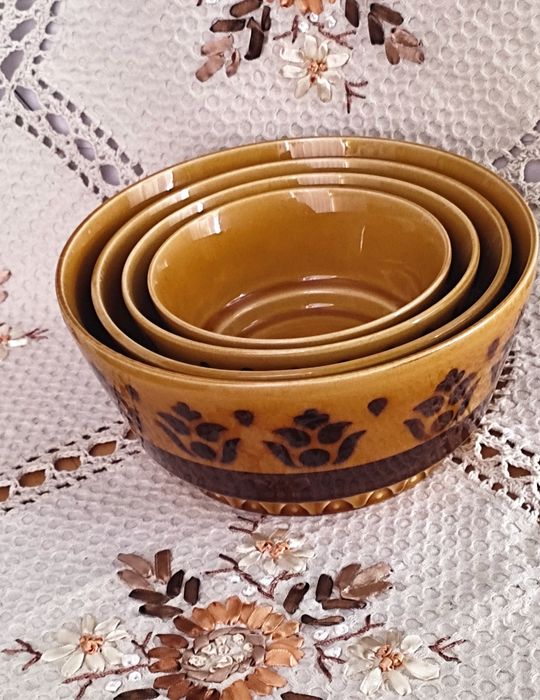 Zestaw misek Steingutwerk Torgau GDR , vintage