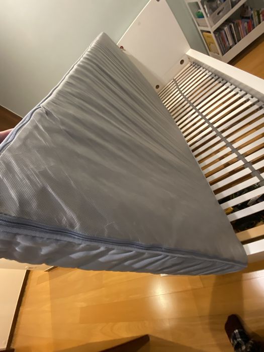 Cama IKEA - MALM + Colchão de Molas + Estrado de Ripas - Solteiro