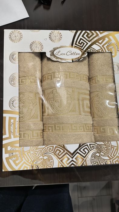 Ręczniki komplet 3częściowy bawełniane grecki wzór