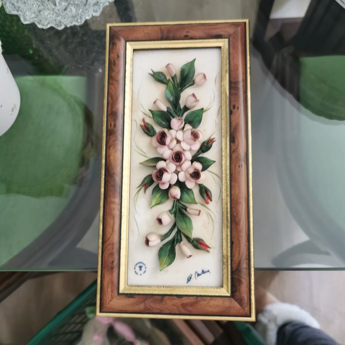 Quadro com relevo porcelana