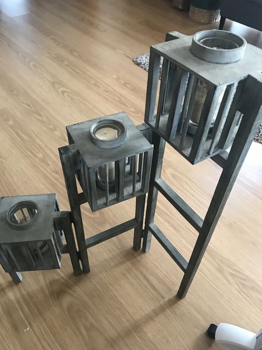 Porta velas em madeira em bom estado