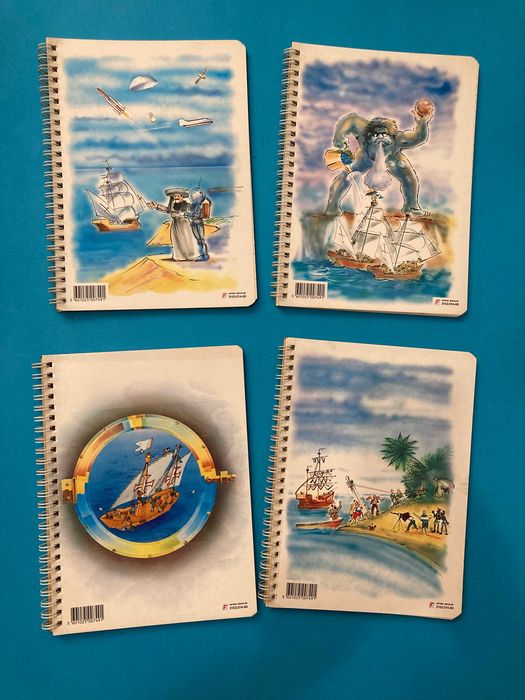 Rara Colecção de 4 Cadernos Escolares Descobrimentos Anos 80