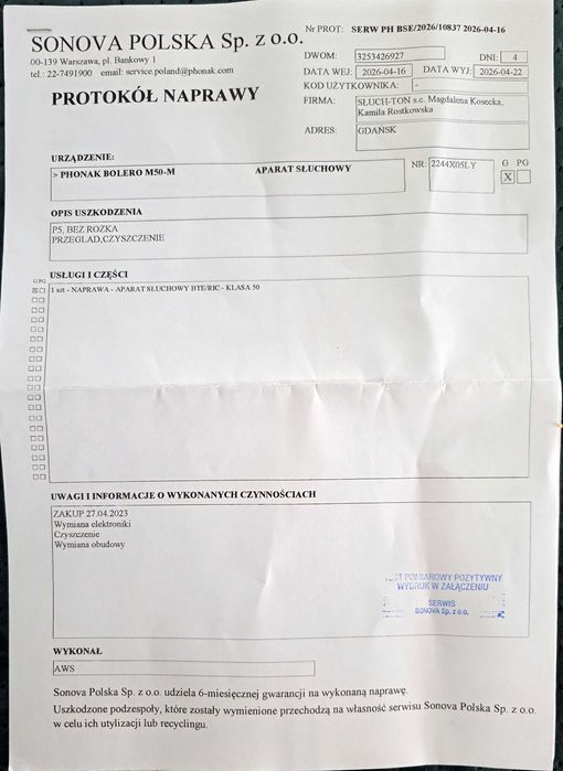 Aparat słuchowy Phonak Bolero M50-M