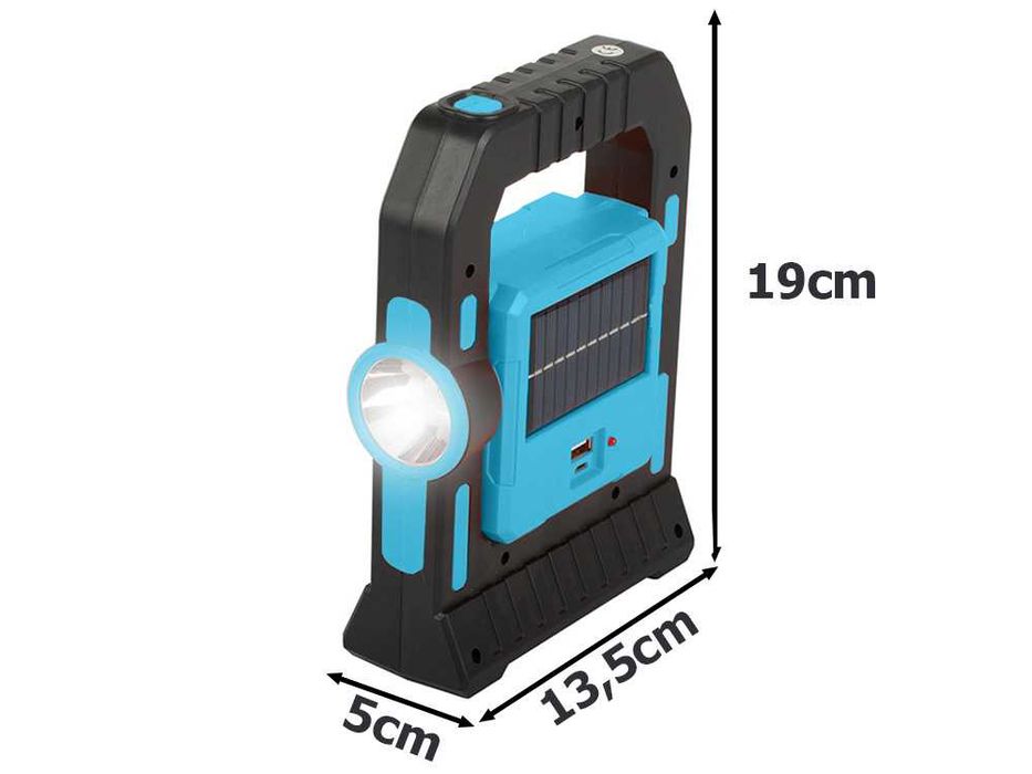 Latarka turystyczna LED lampa solarna biwakowa akumulator kemping