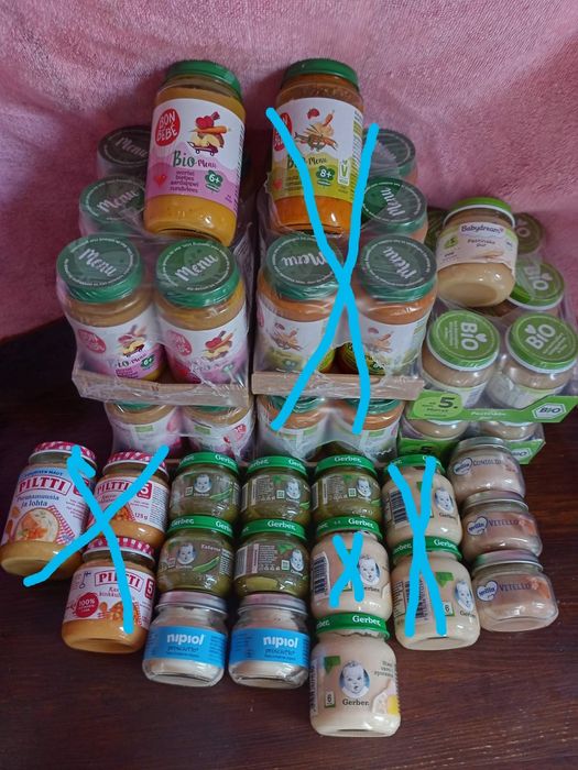 Пюре дитяче, овощні та мясні