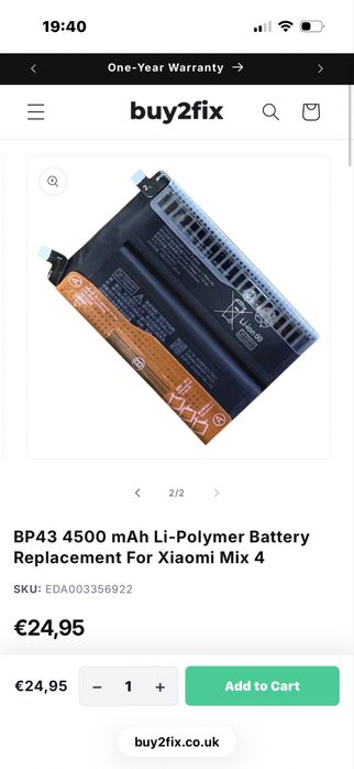 Bateria Xiaomi mix 4