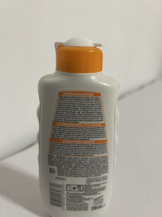 Garnier Ambre Solaire Hydra 24h Protect SPF 20 200 ml nr.8549