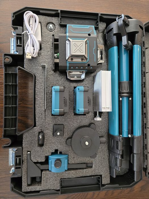 2 АКБ! КЕЙС! Лазерный уровень Makita 4D, лазерний рівень Hilda